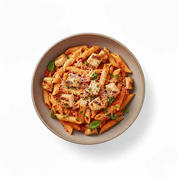 Roasted Red Pepper Pesto Chicken With Penne